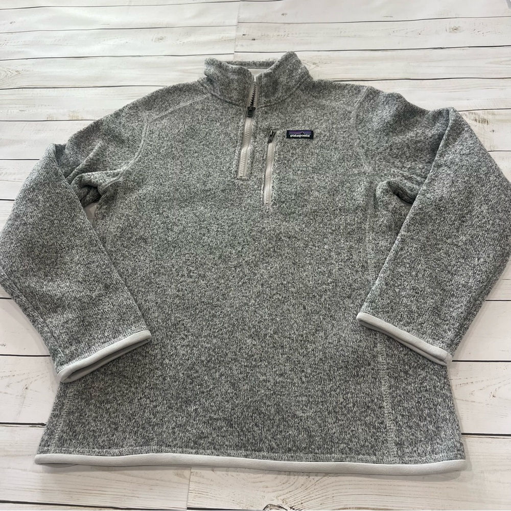 Patagonia Better Sweater quarter-zip pullover Kids Sz L Grey